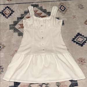 Art Class White Button-Front Kids Dress